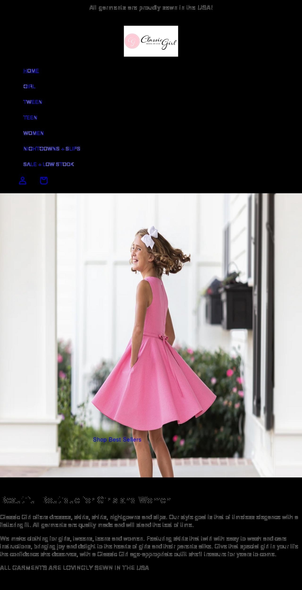 classicgirl.com shopify website screenshot