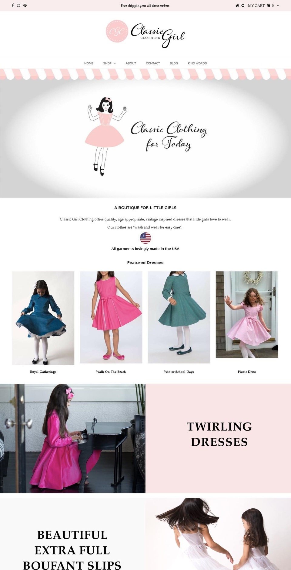 classicgirlclothing.com — Shopify storefront screenshot