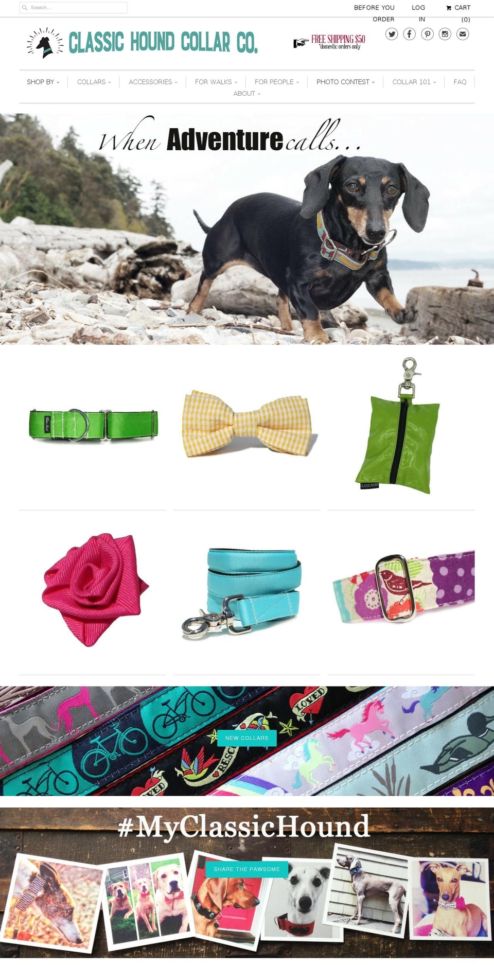 classichoundcollarcompany.com shopify website screenshot