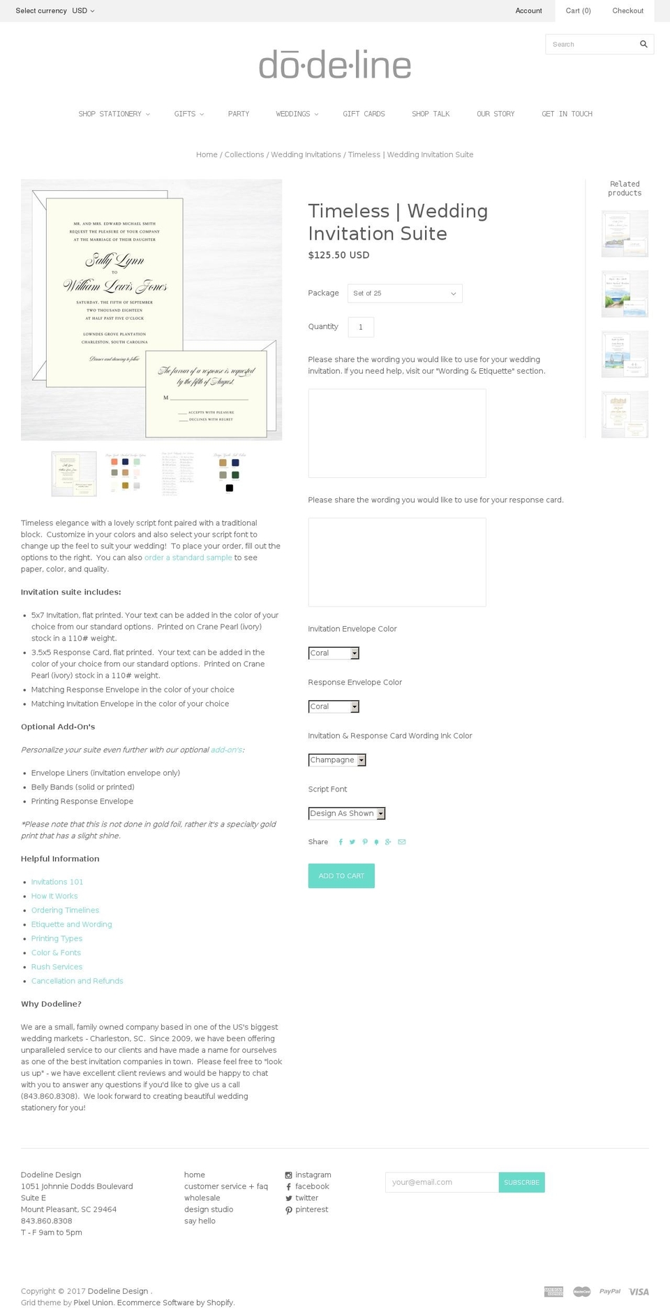 classicinvitation.com shopify website screenshot
