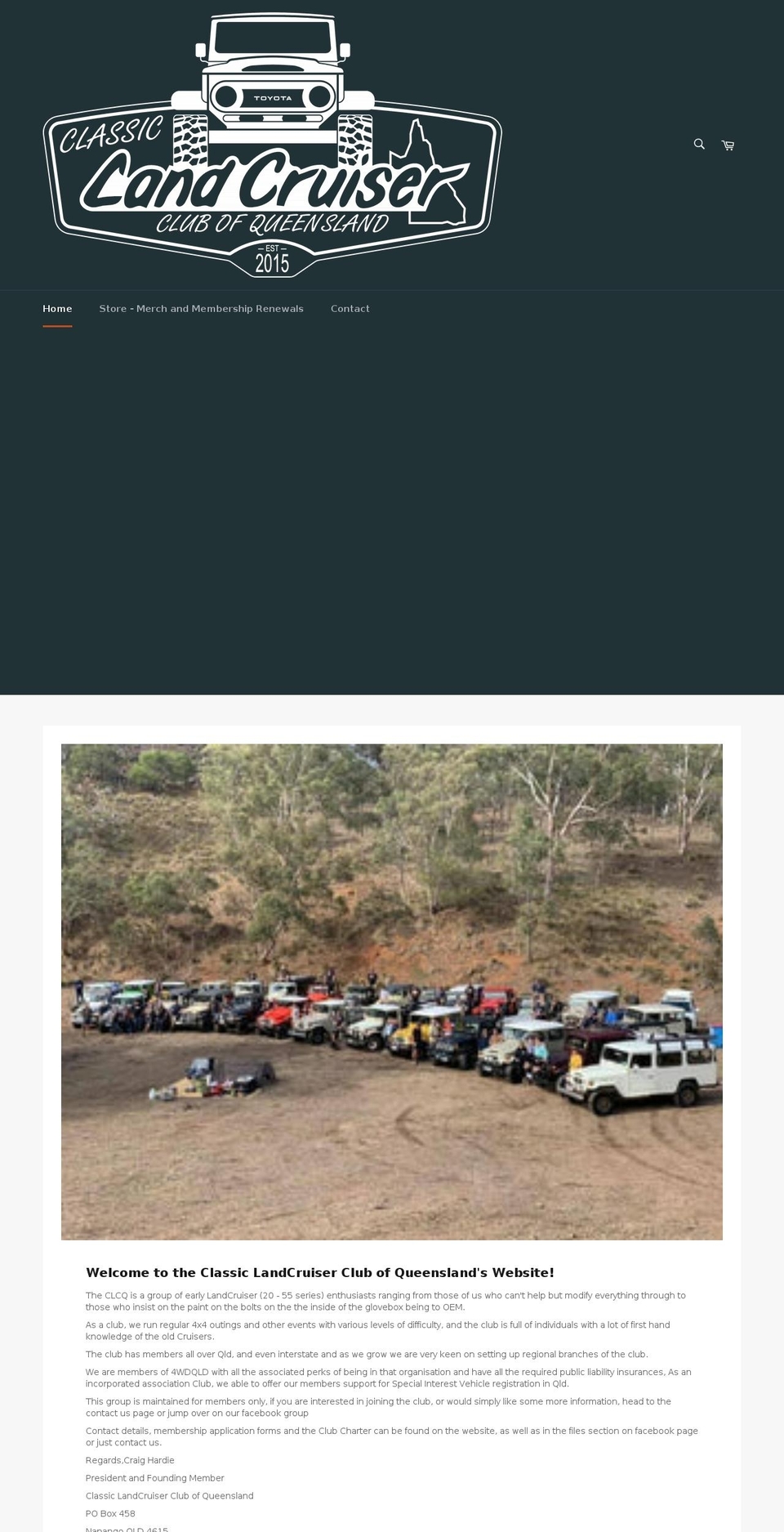 classiclandcruiserclub.com.au shopify website screenshot