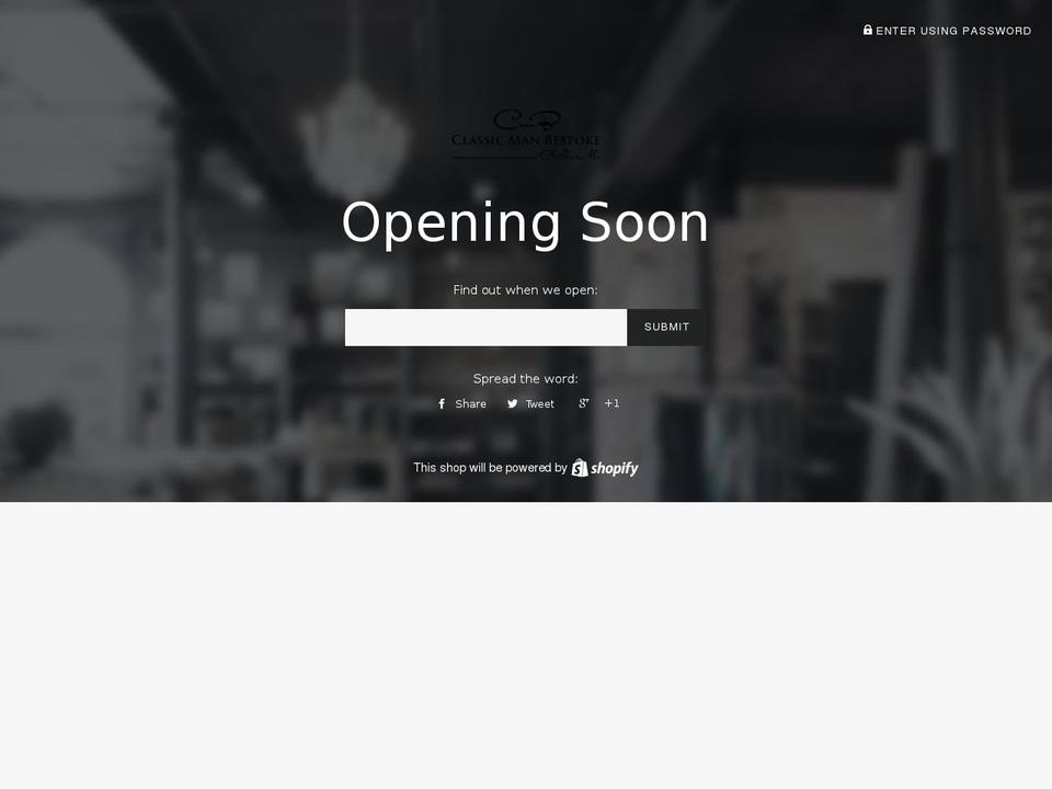 classicmanbespoke.com shopify website screenshot