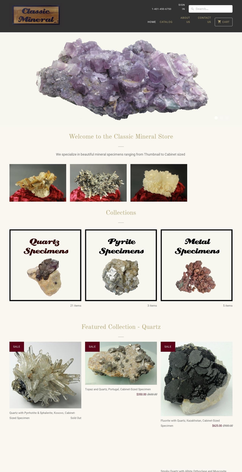 classicmineral.com — Shopify storefront screenshot
