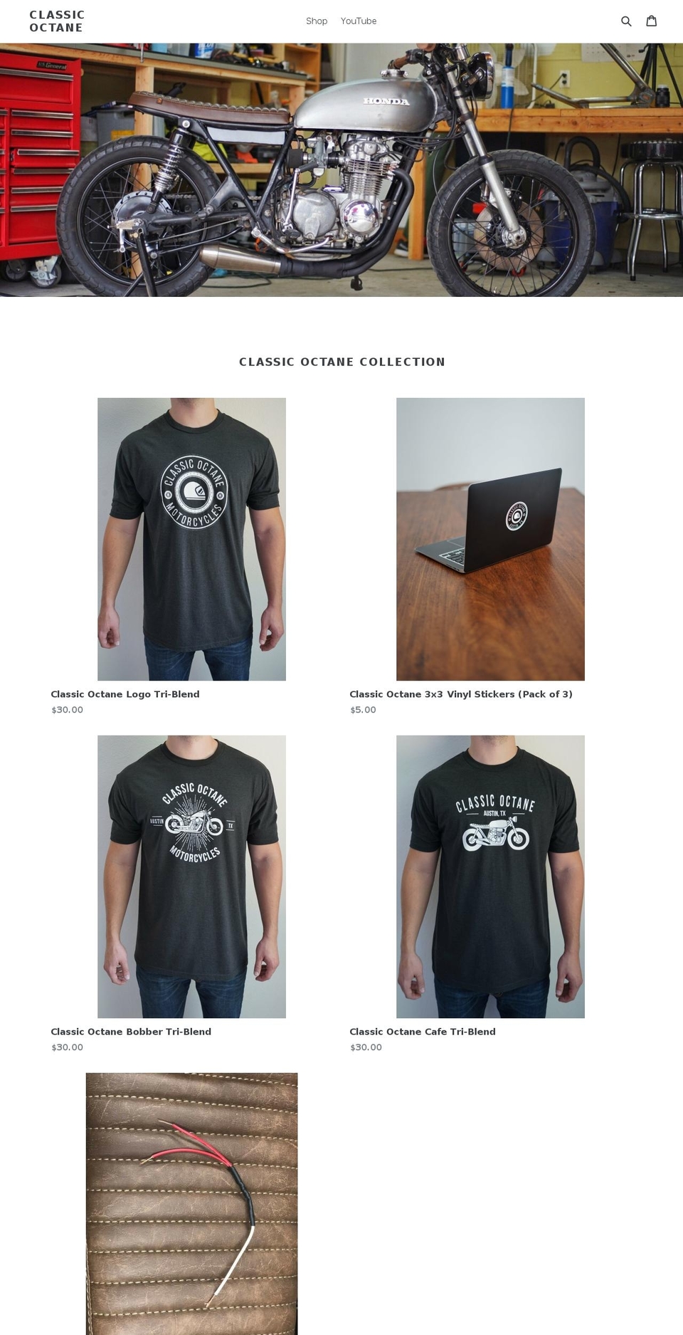 classicoctane.com shopify website screenshot