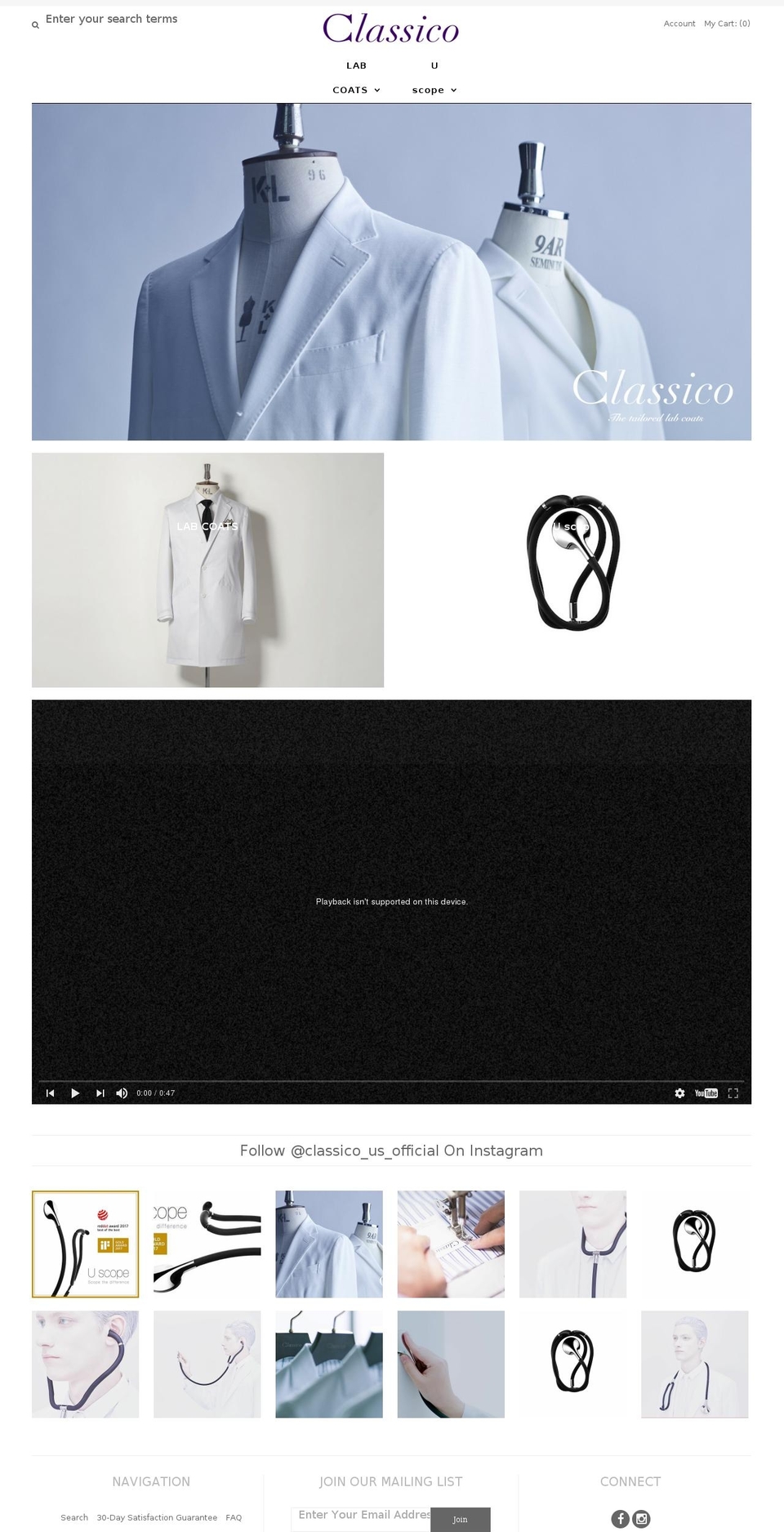 classicolabcoat.com shopify website screenshot