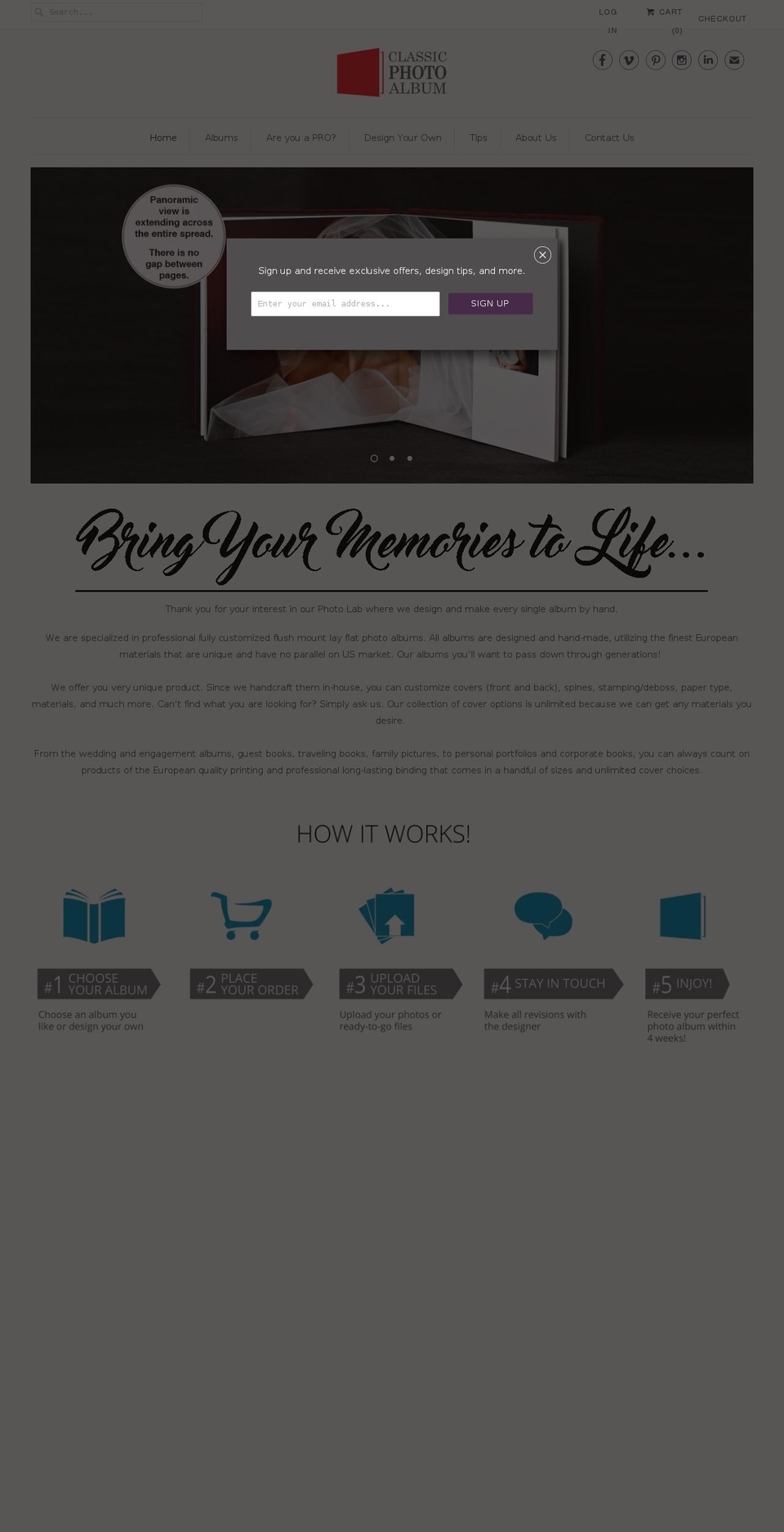 classicphotoalbum.com — Shopify storefront screenshot