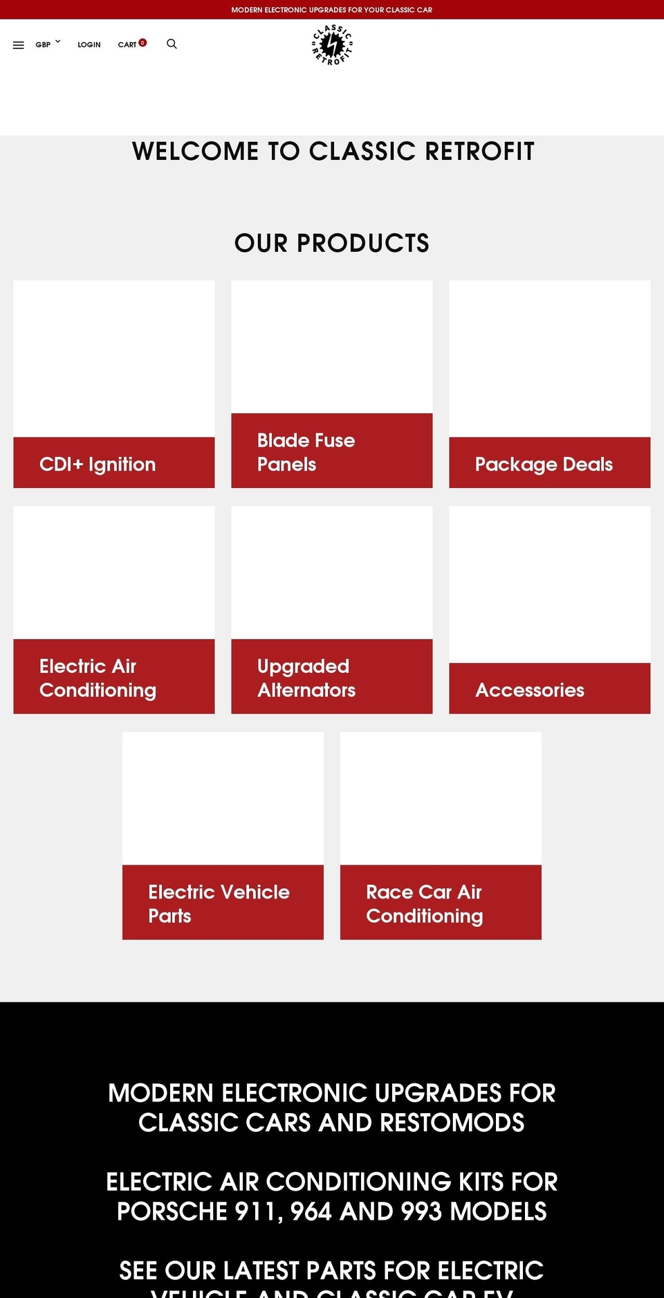 classicretrofit.com shopify website screenshot