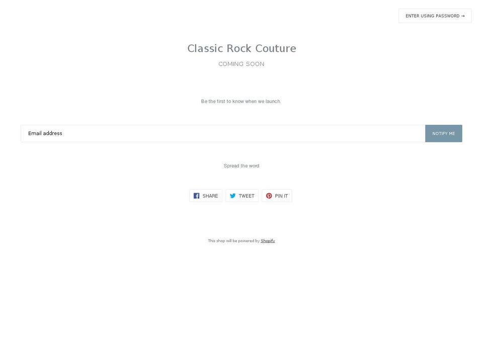classicrockcouture.com shopify website screenshot