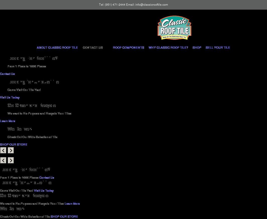 classicrooftile.com shopify website screenshot