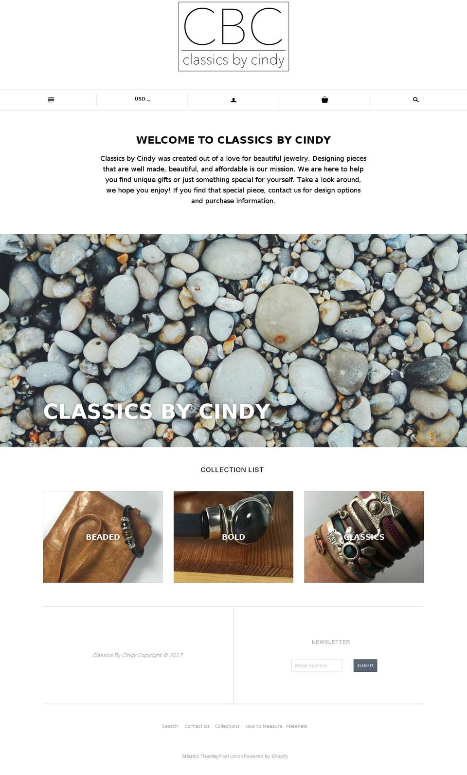 classicsbycindy.com — Shopify storefront screenshot