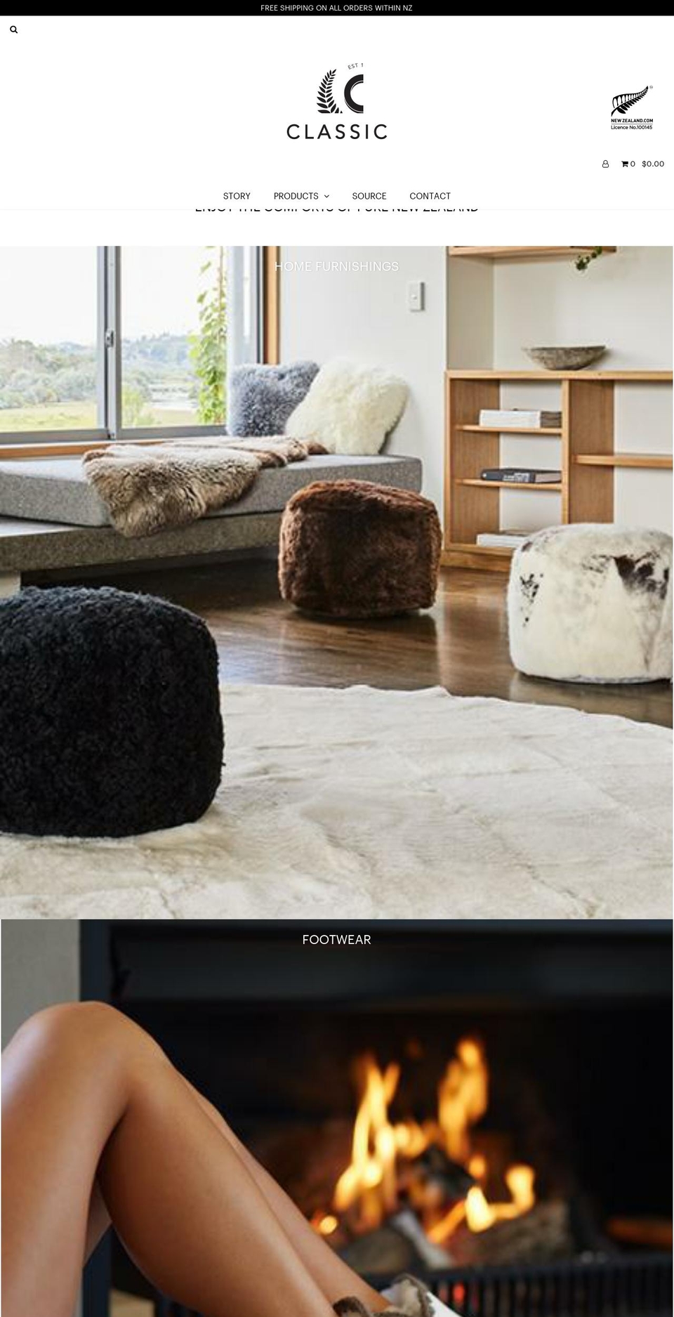 Classic Sheepskins by NZD Shopify theme site example classicsheepskins.com