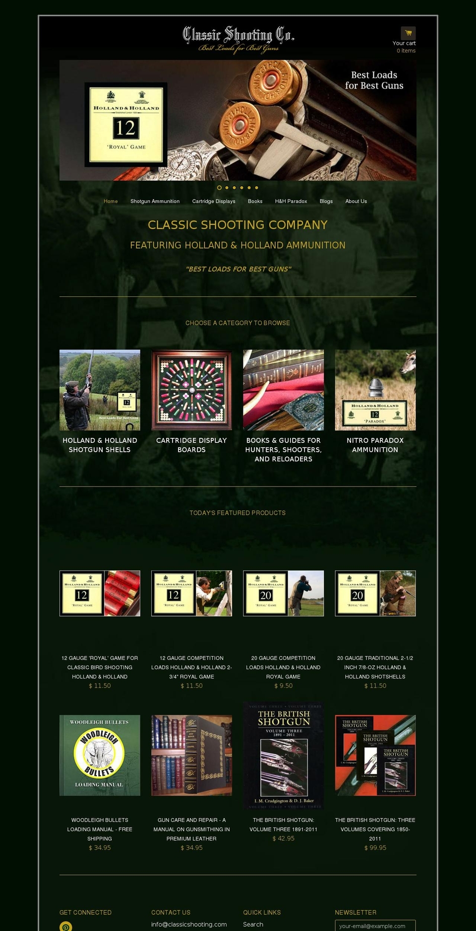 classicshooting.net shopify website screenshot