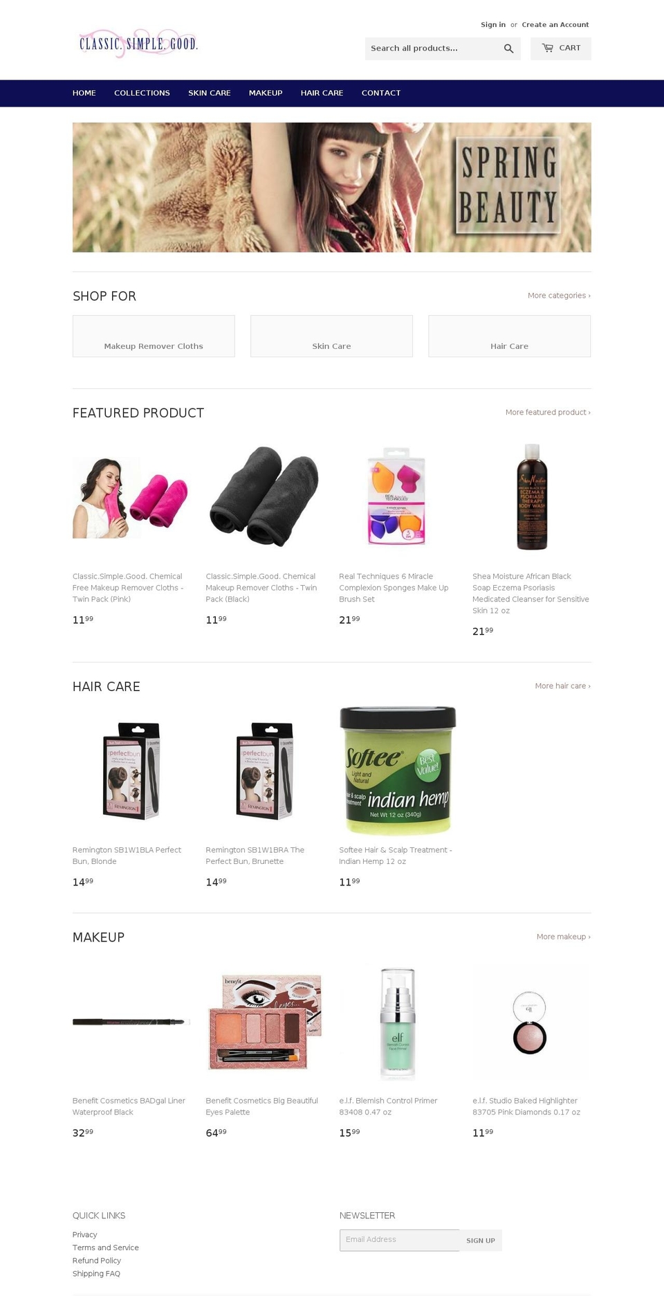 classicsimplegood.com — Shopify storefront screenshot