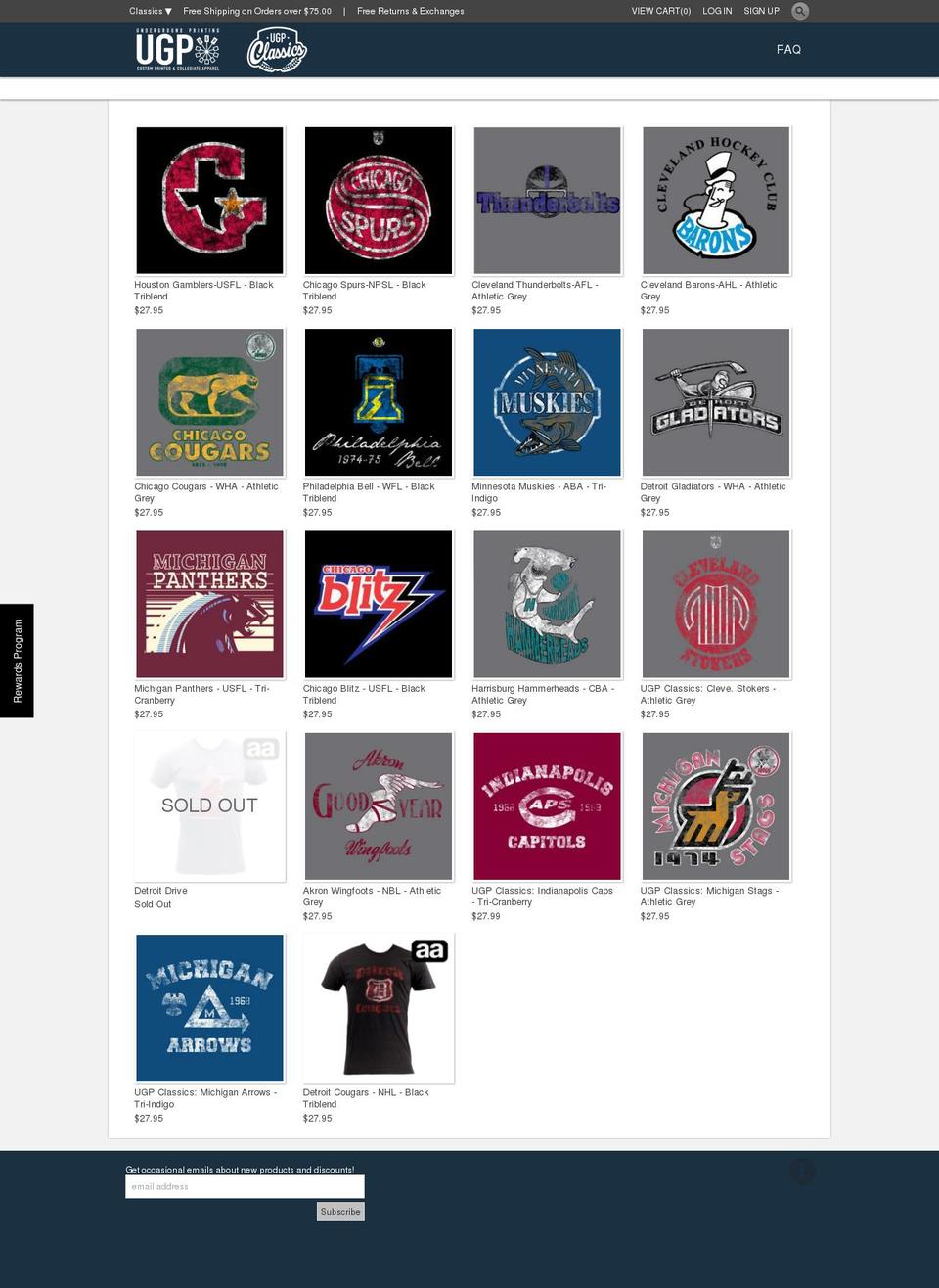 classicsportsteams.com shopify website screenshot