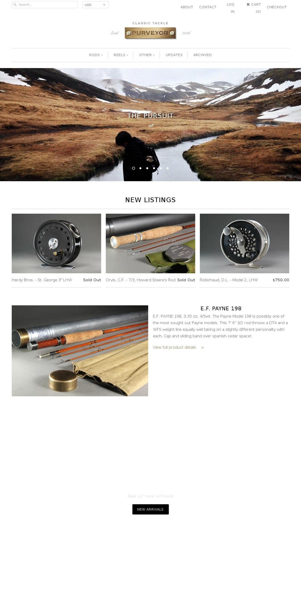 classictacklepurveyor.com shopify website screenshot