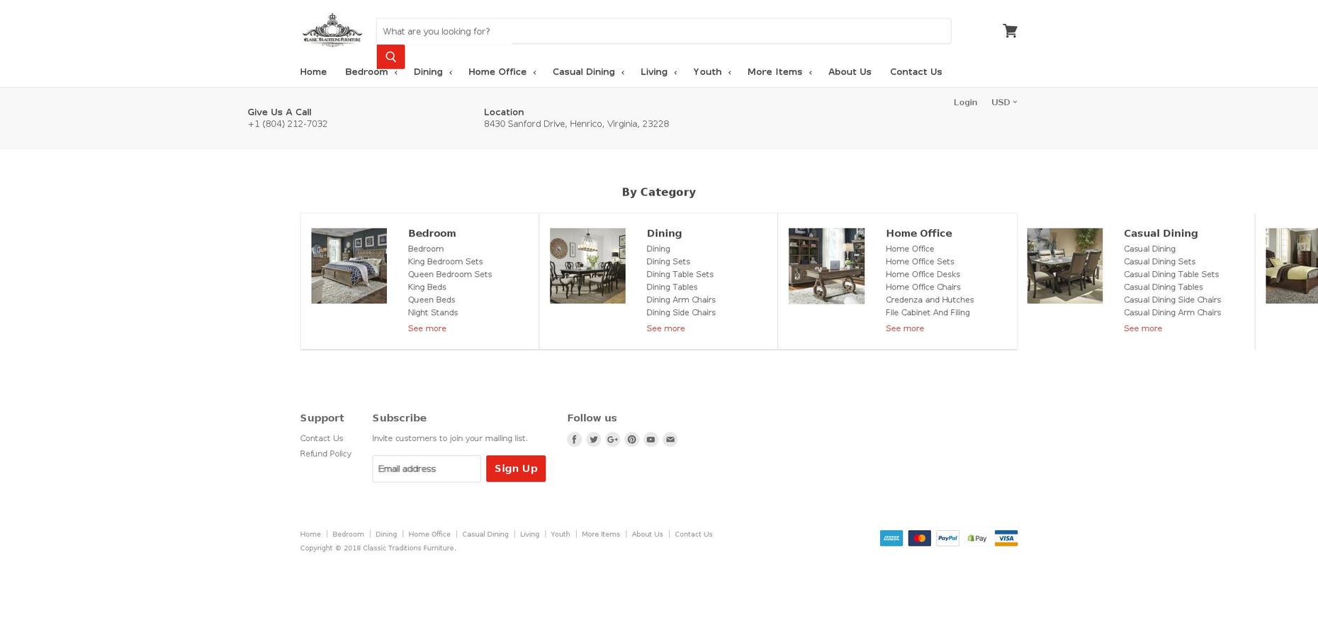 classictraditionfurniture.com — Shopify storefront screenshot
