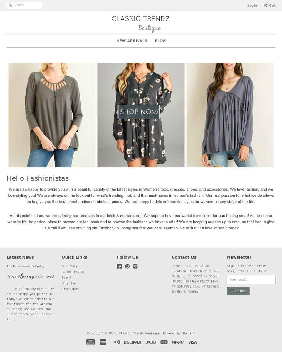 classictrendz.com shopify website screenshot