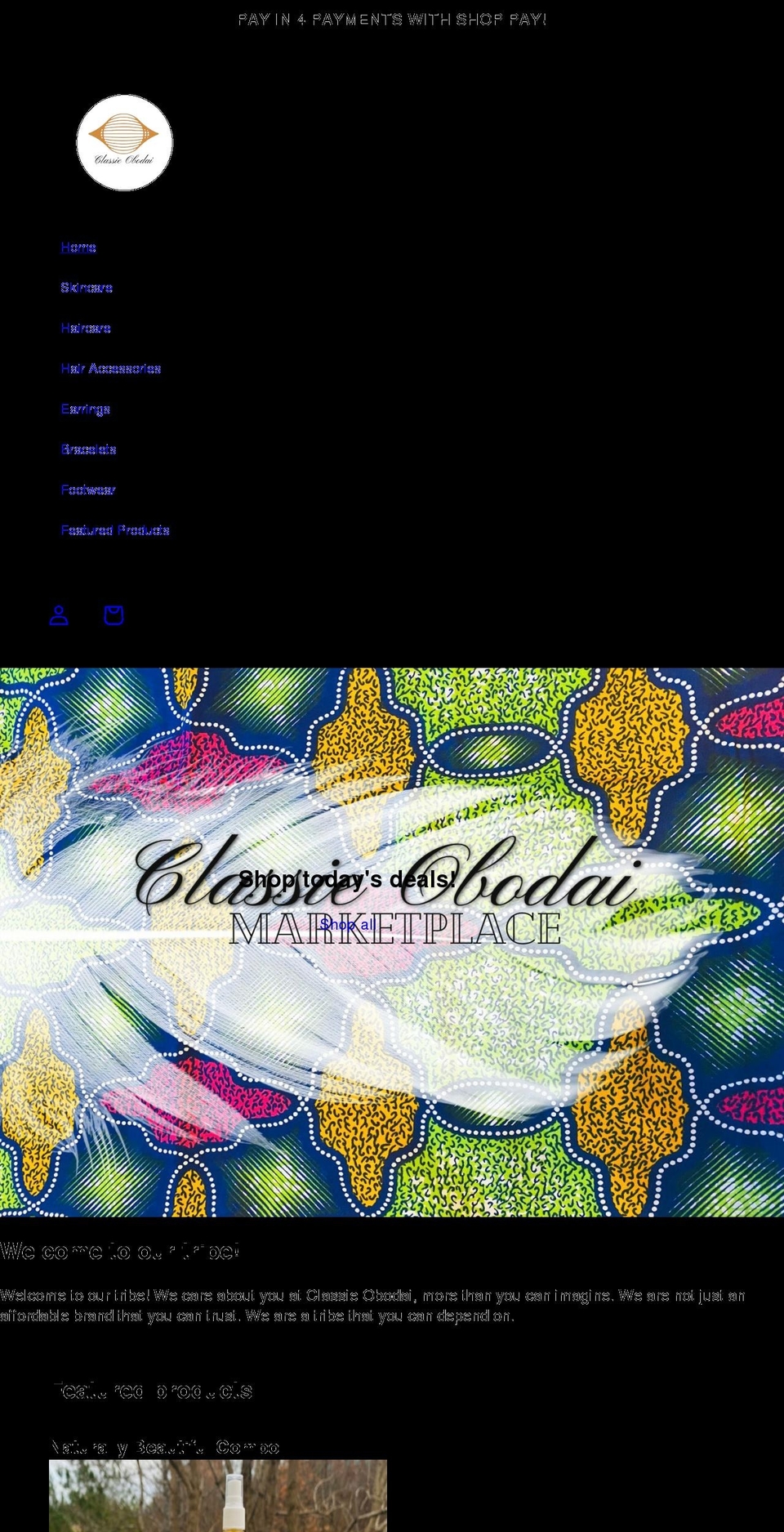 classieobodai.com — Shopify storefront screenshot