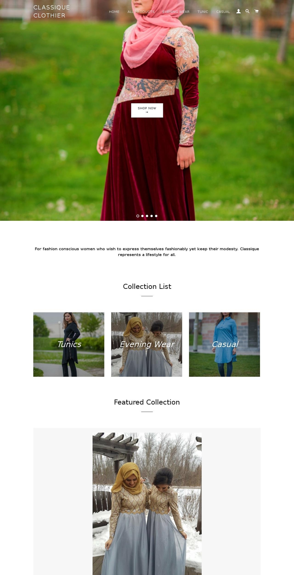 classique-clothier.com — Shopify storefront screenshot