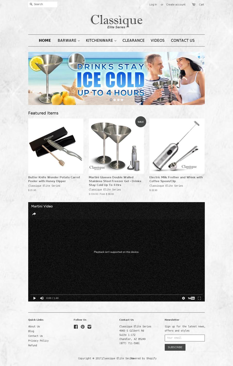 classiqueeliteseries.com shopify website screenshot