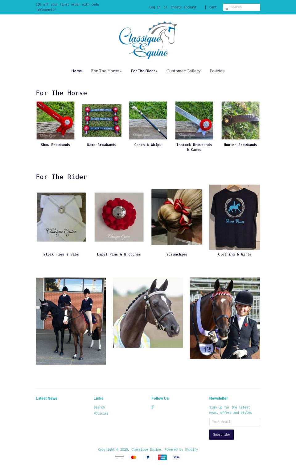 classiqueequine.com shopify website screenshot