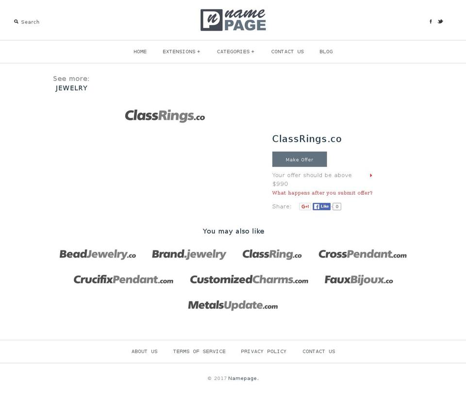 classrings.co shopify website screenshot