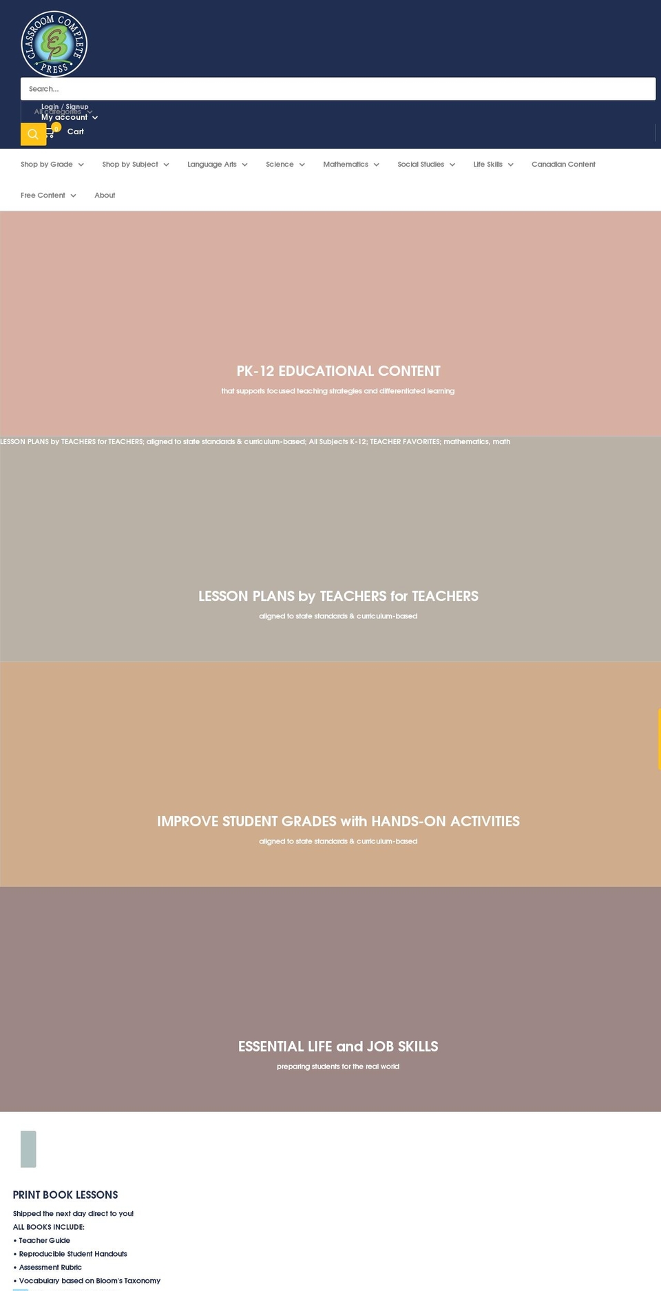 classroomcompletepress.com shopify website screenshot