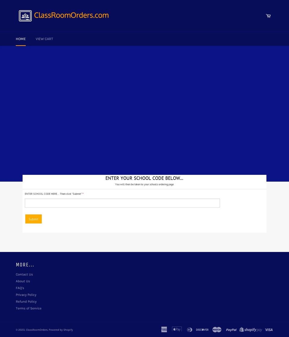 classroomorders.com — Shopify storefront screenshot