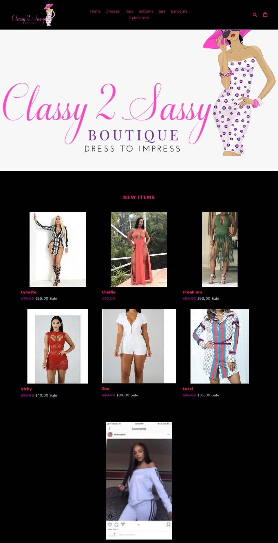 classy2sassy.com — Shopify storefront screenshot