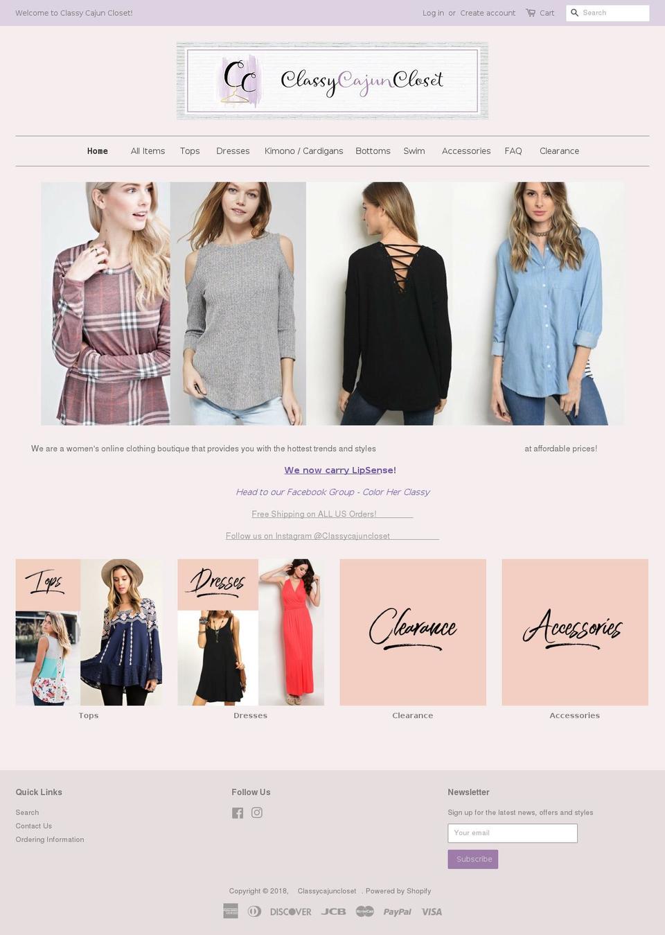classycajuncloset.com — Shopify storefront screenshot