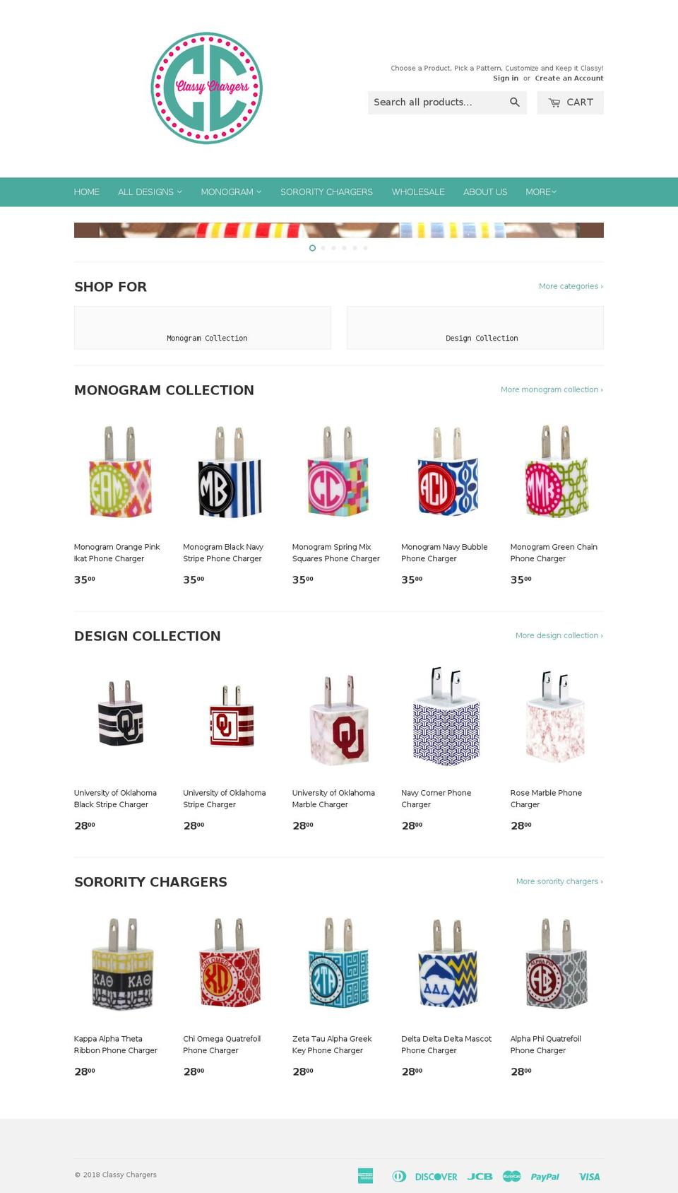 classycharger.com shopify website screenshot