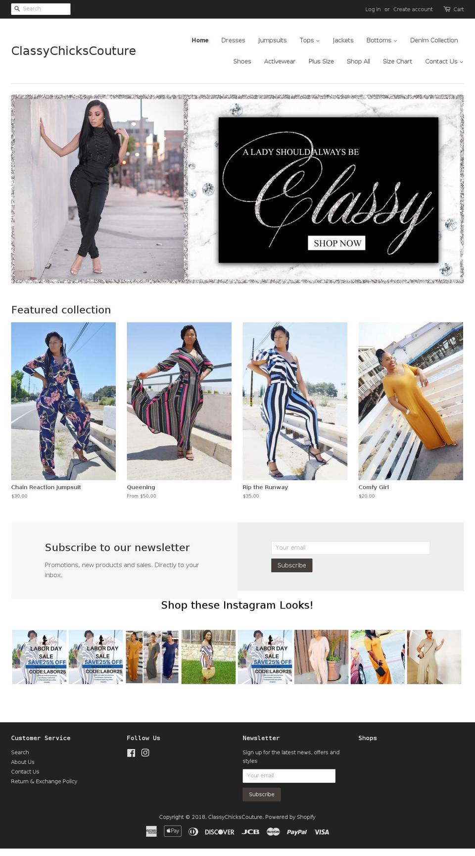 classychickscoutureboutique.com — Shopify storefront screenshot