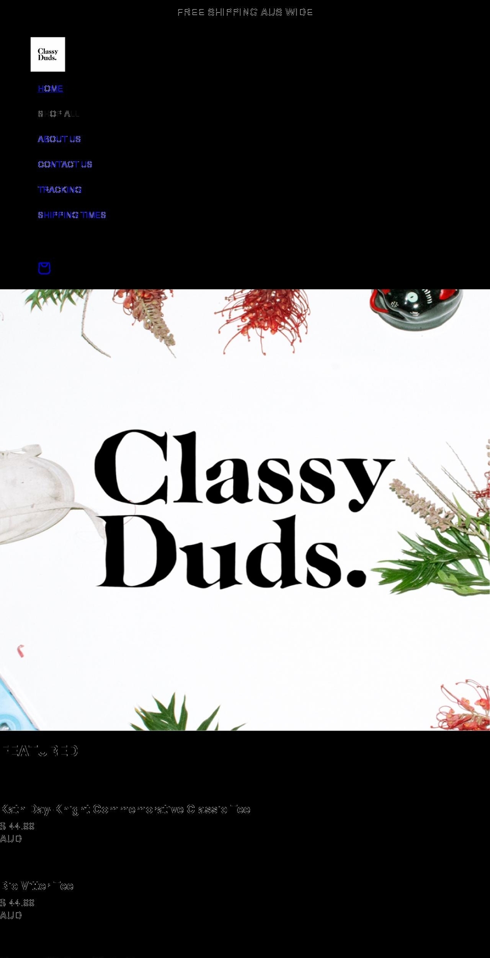classyduds.com.au shopify website screenshot