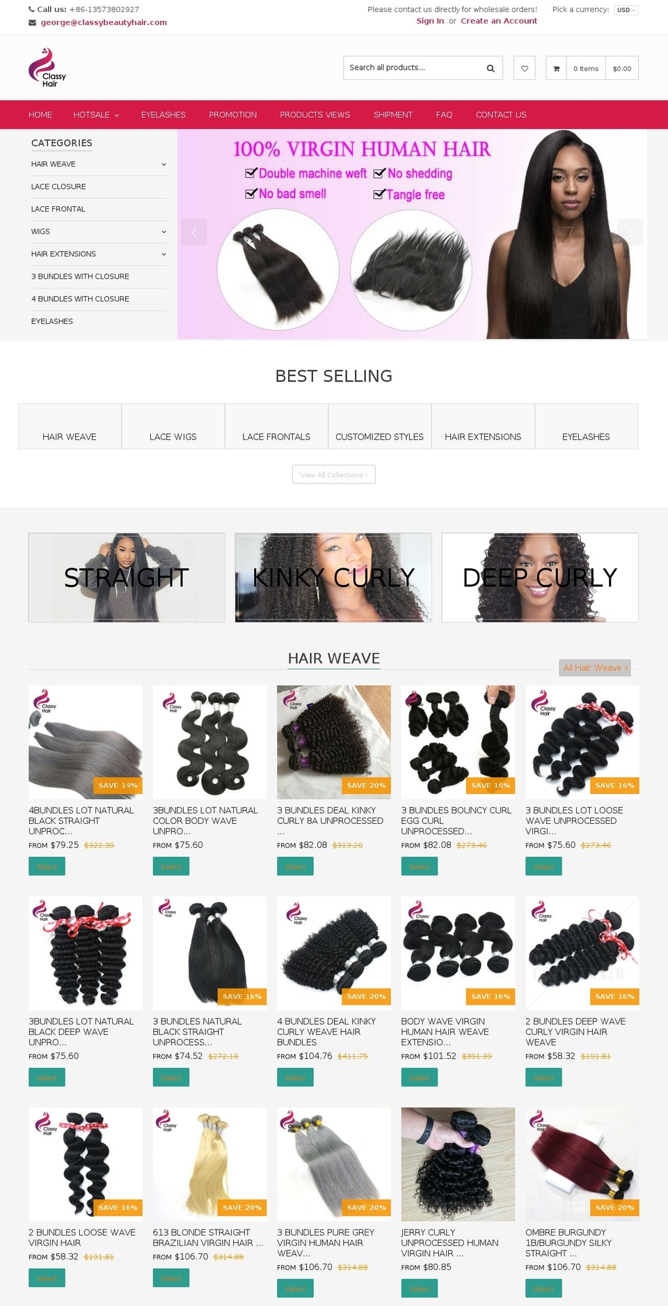 qrack-v1-5-2 Shopify theme site example classyhairmall.com