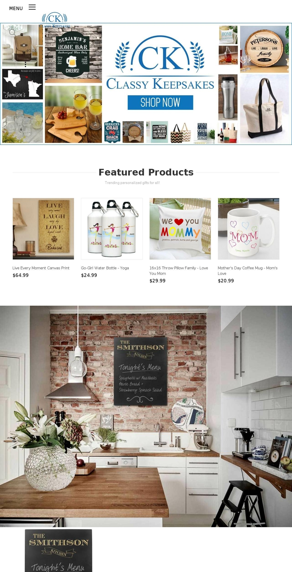 classykeepsakes.com — Shopify storefront screenshot