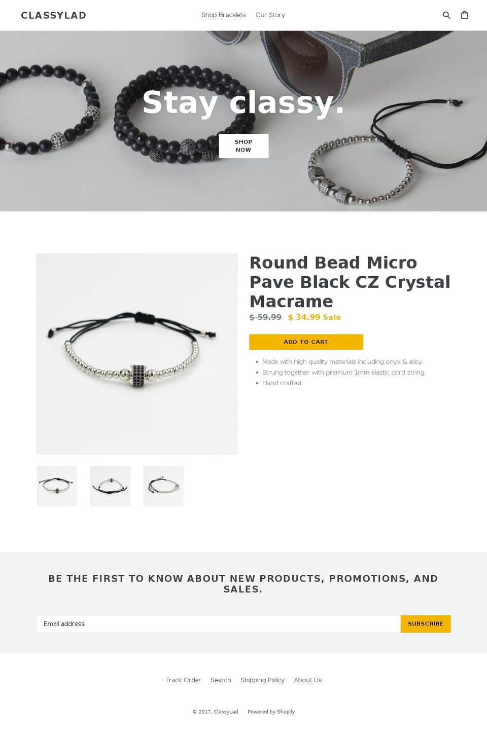 classylad.com shopify website screenshot