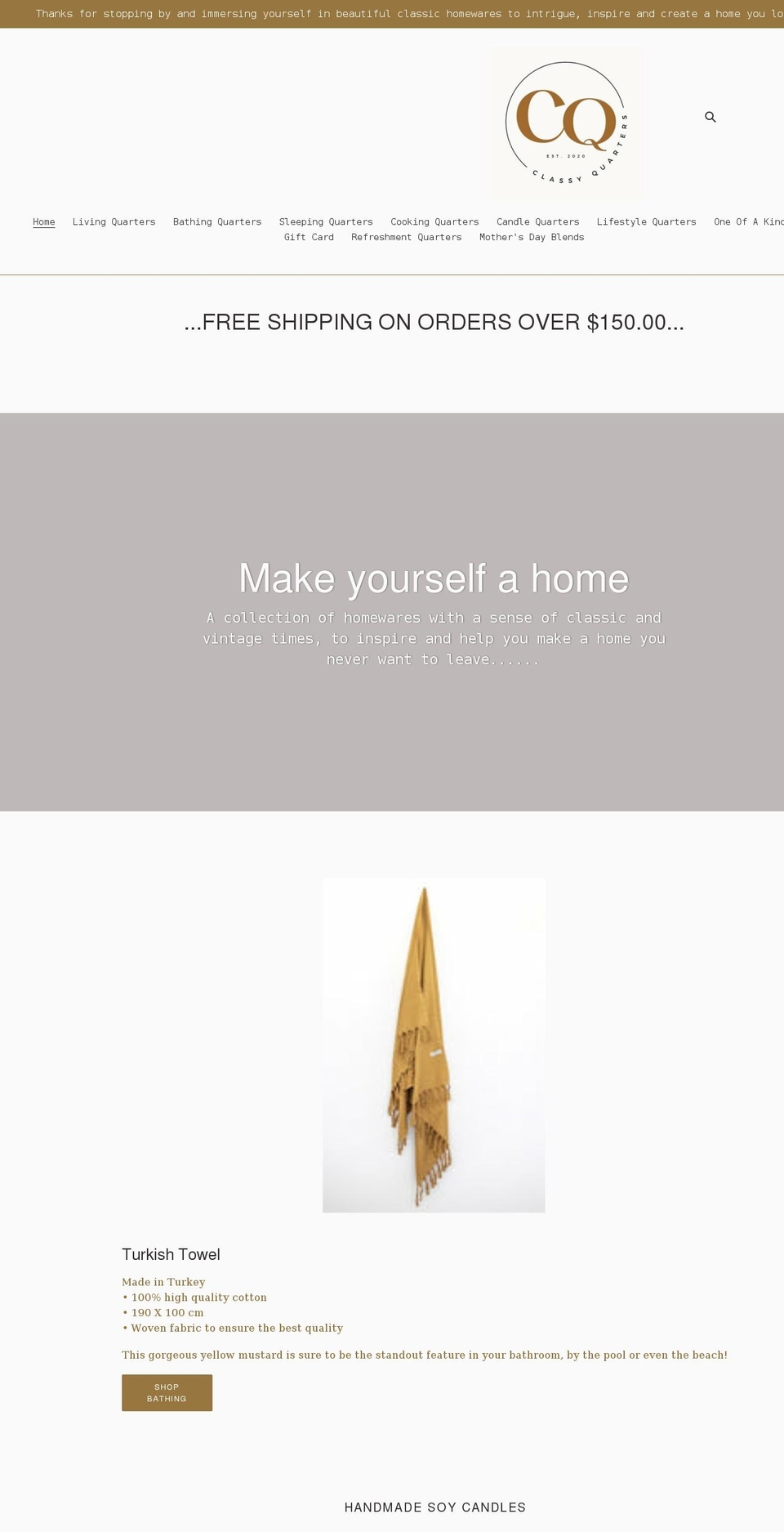 classyquarters.com.au shopify website screenshot
