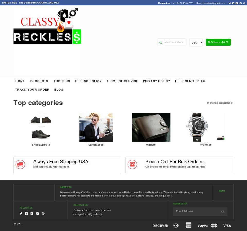 shopifybooster Shopify theme site example classyreckless.com