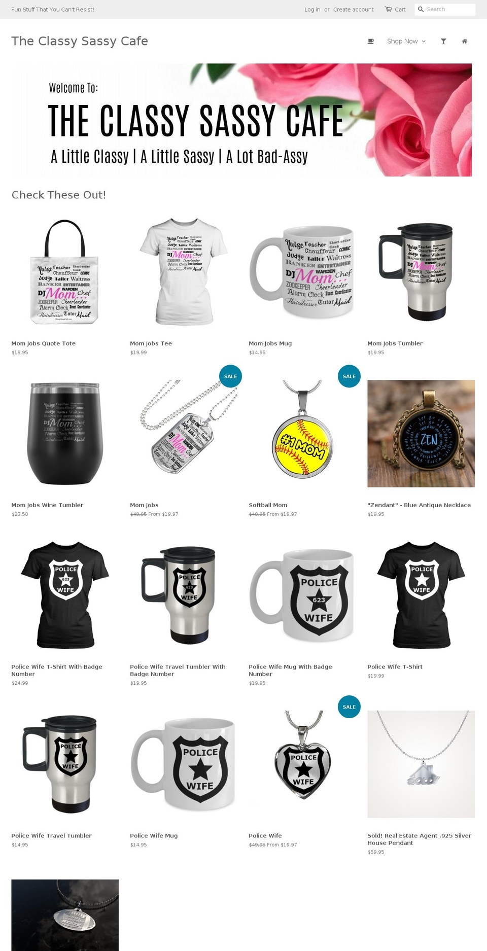classysassycafe.com — Shopify storefront screenshot