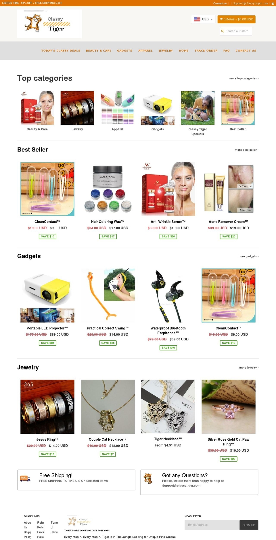 shopify-booster-theme Shopify theme site example classytiger.com