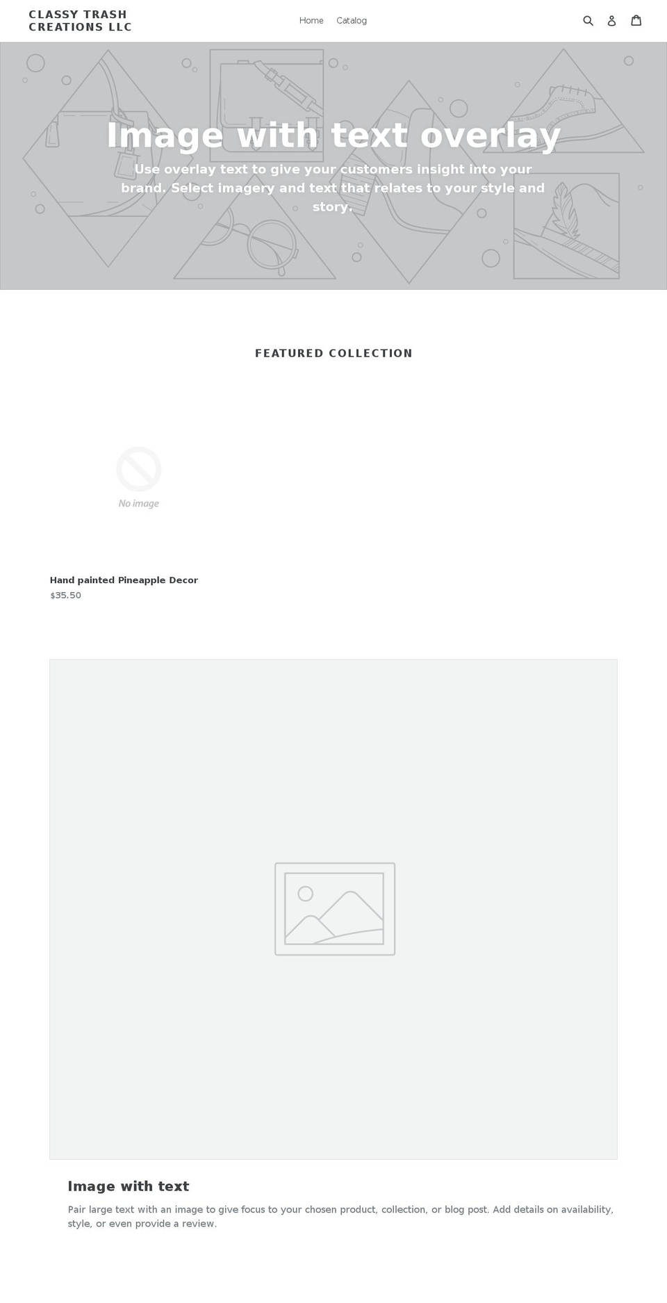 classytrashcreations.com — Shopify storefront screenshot