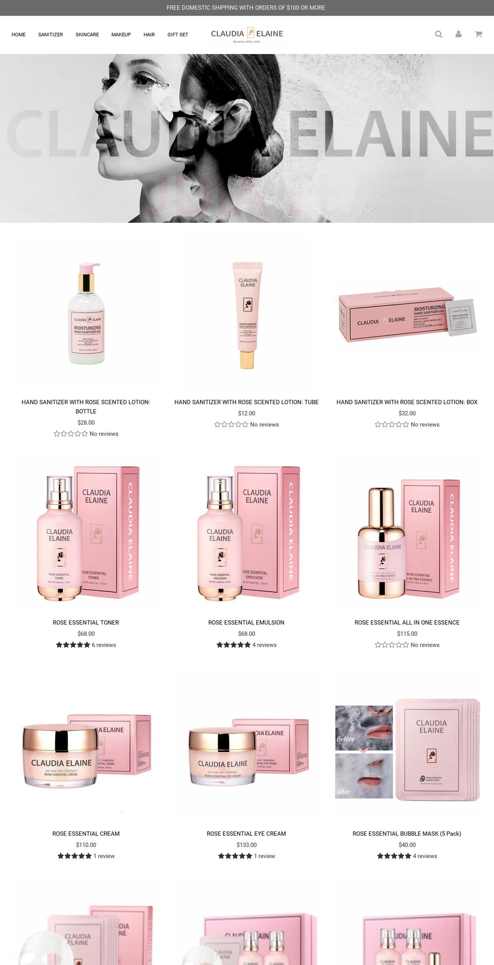 claudia-elaine.com — Shopify storefront screenshot