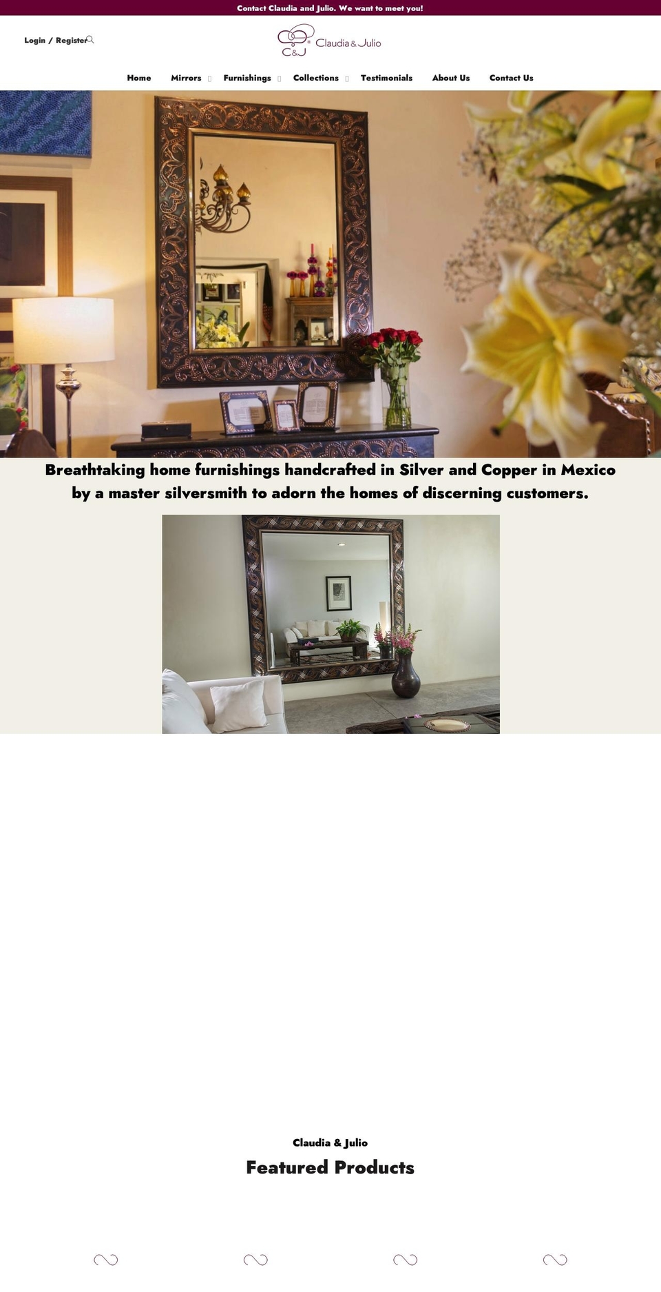 claudiaandjulio.com shopify website screenshot