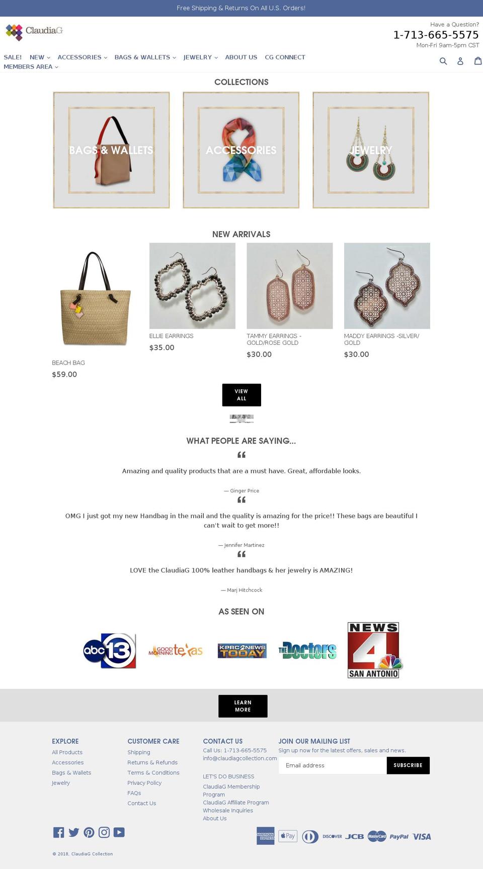 dsl-theme-6 Shopify theme site example claudiagcollections.com