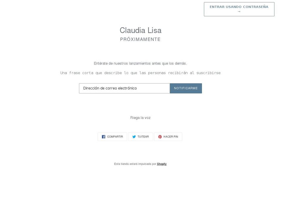 claudialisa.com shopify website screenshot