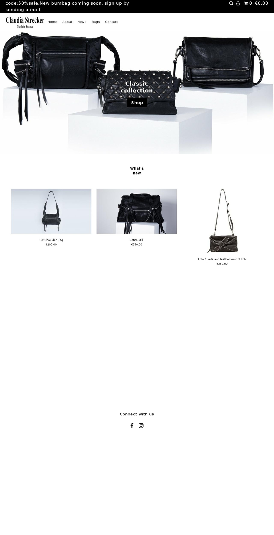 claudiastrecker.com shopify website screenshot