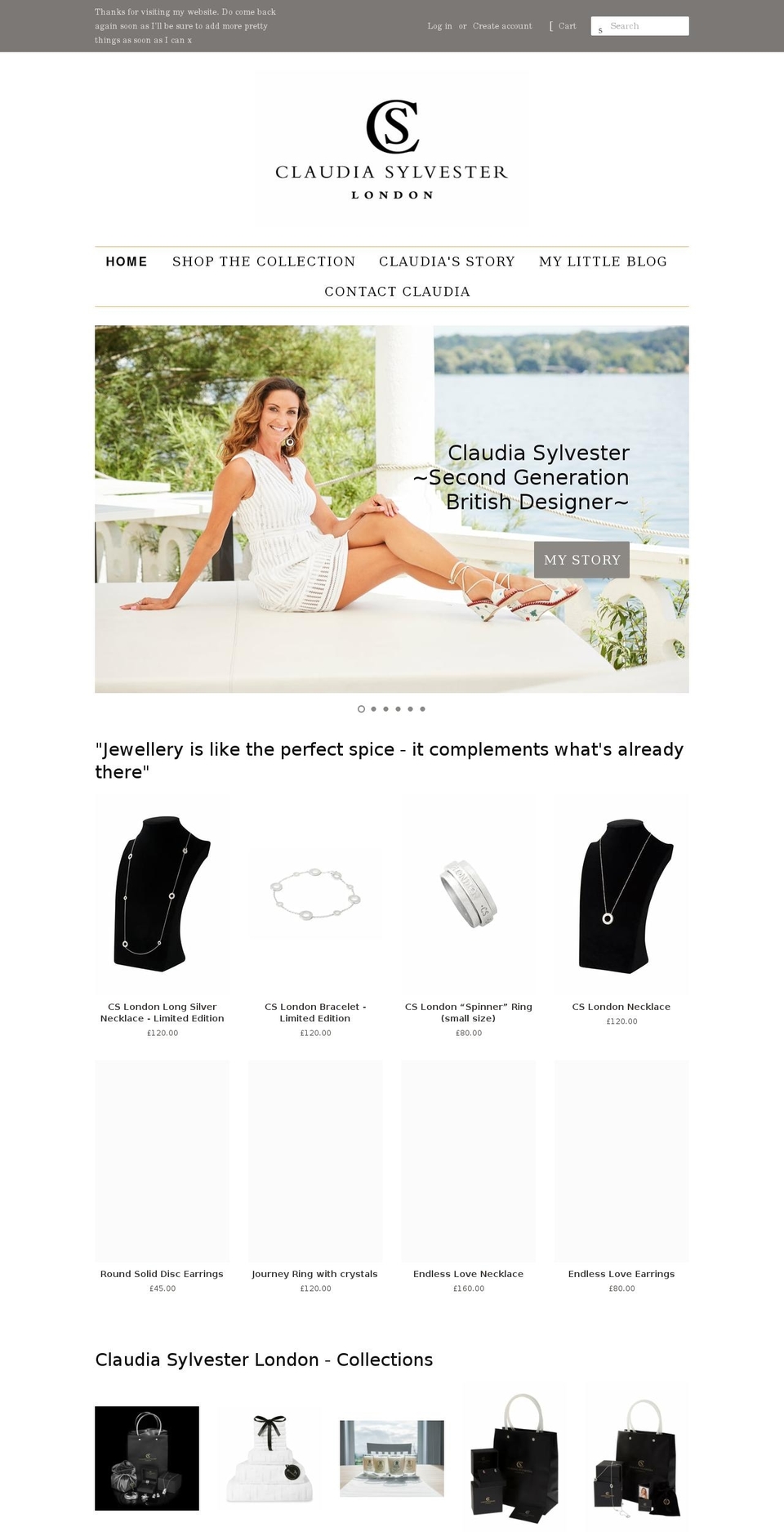 claudiasylvester.com shopify website screenshot