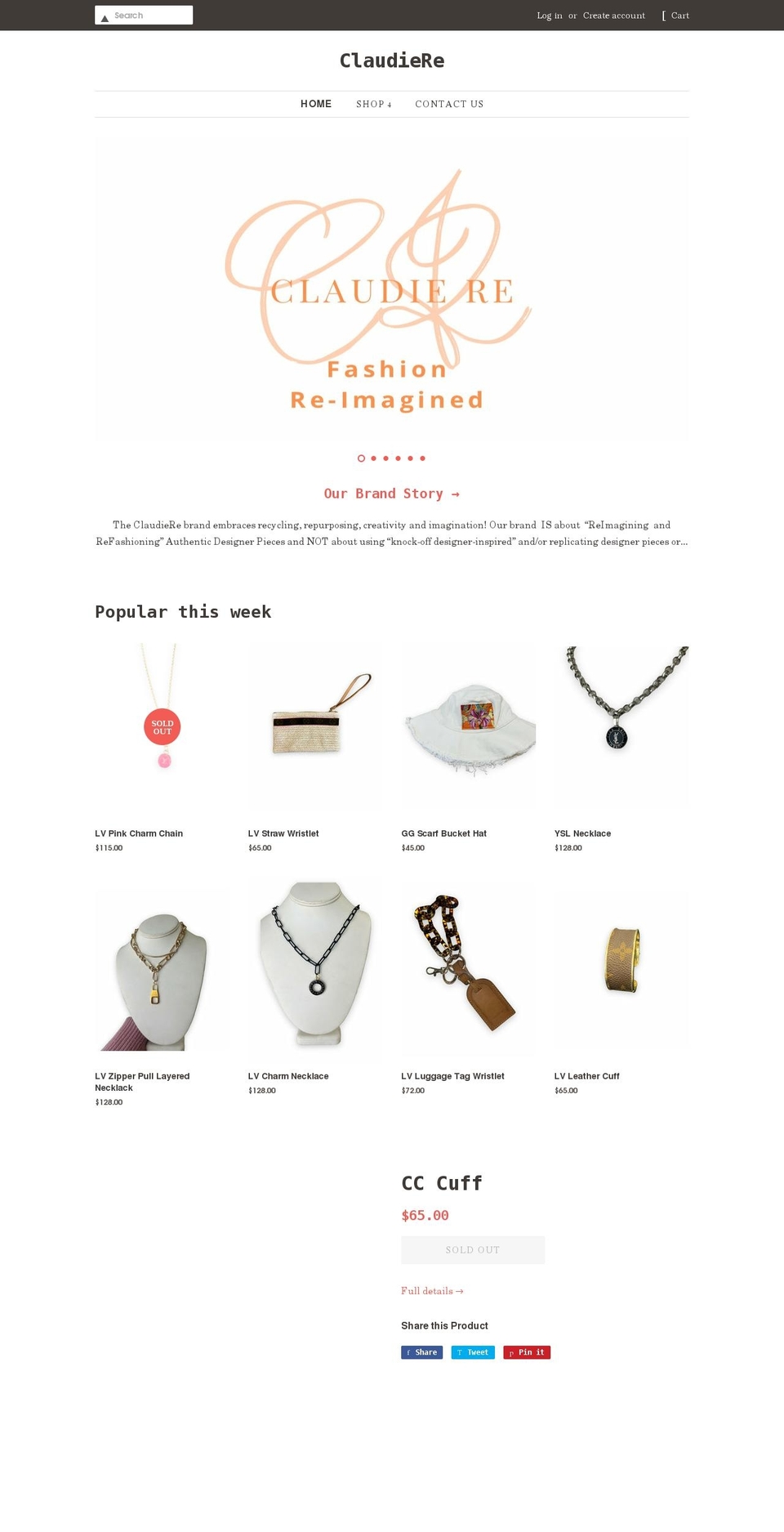 claudiere.com shopify website screenshot