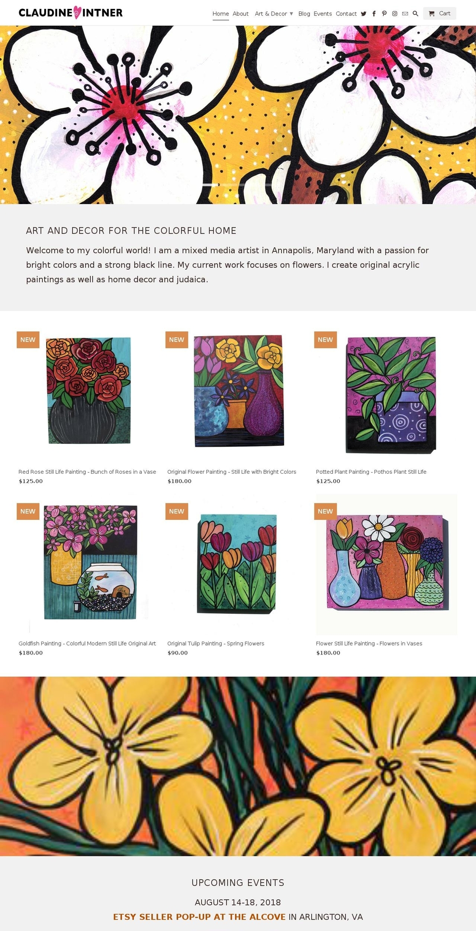 claudineintner.com shopify website screenshot