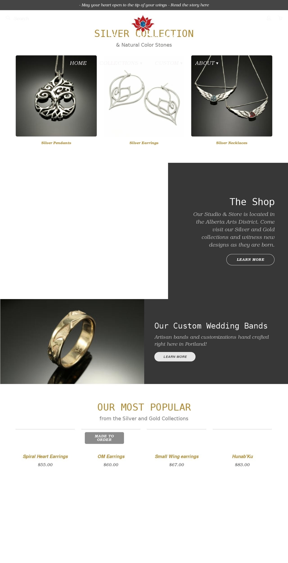 claudiostarzakjewelry.com shopify website screenshot